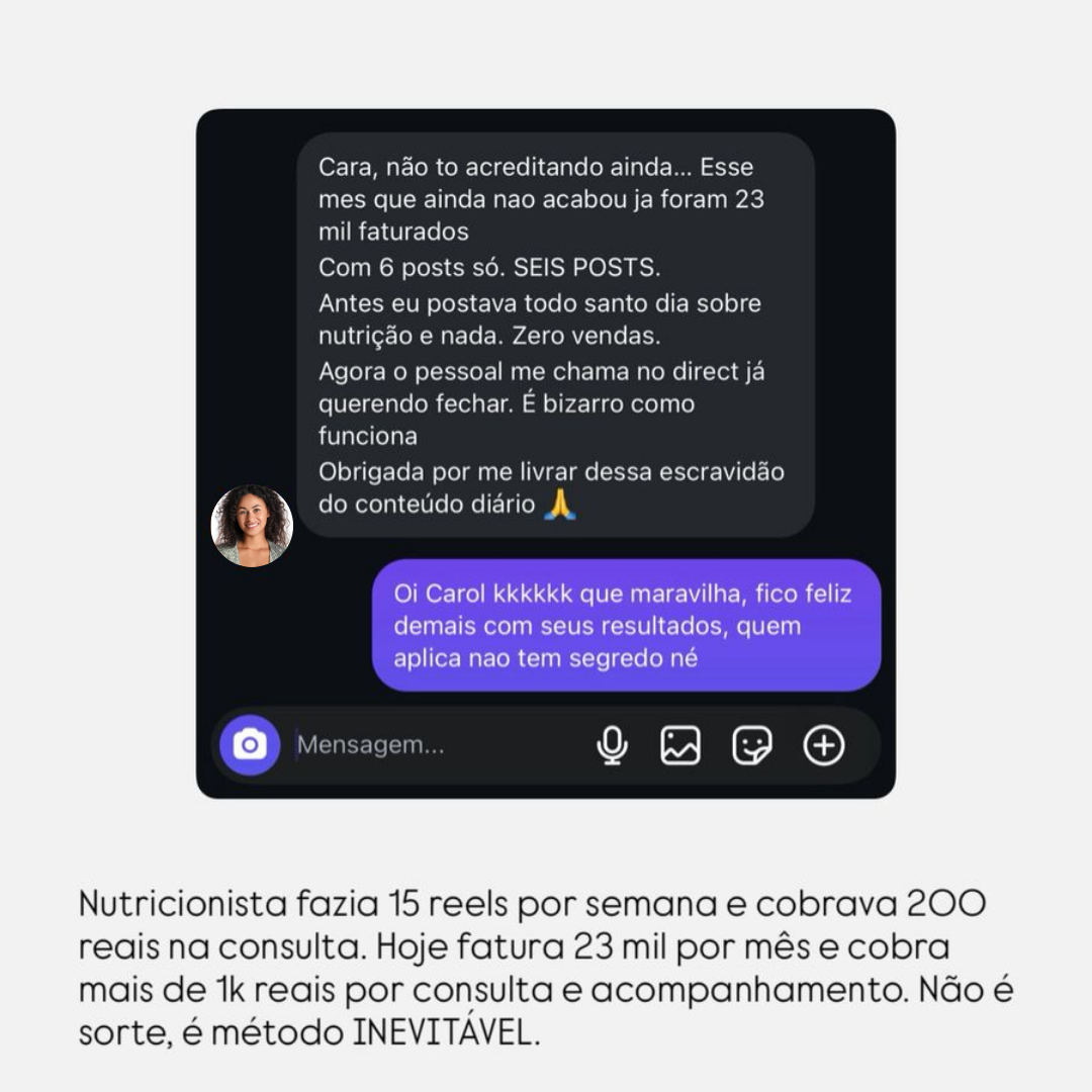 Depoimento - Nutricionista fatura 23 mil por mês